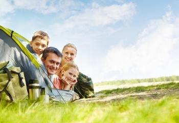 Familjtält banner