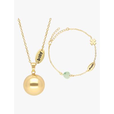 Bola Gravidsmycke med Armband Baby Mum Guld