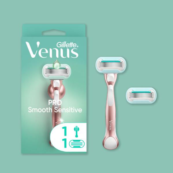 Gillette Venus Pro Smooth Sensitive Rakhyvel med 1 Rakblad