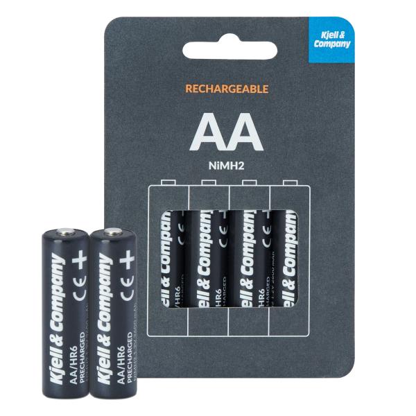 Kjell & Company Laddningsbara AA-batterier 2600 mAh 4-pack