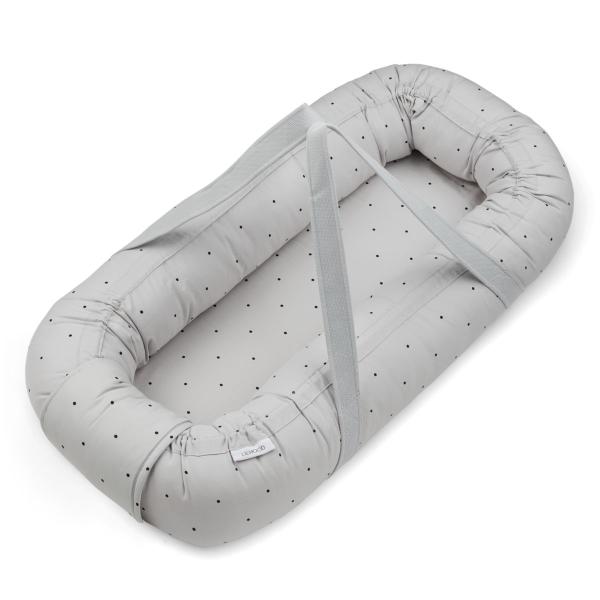 LIEWOOD Gro Babynest Classic Dot Dumbo Grey