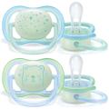 Philips Avent Ultra Air Napp Natt 0–6m 2-Pack, Blå/Ljusgrön