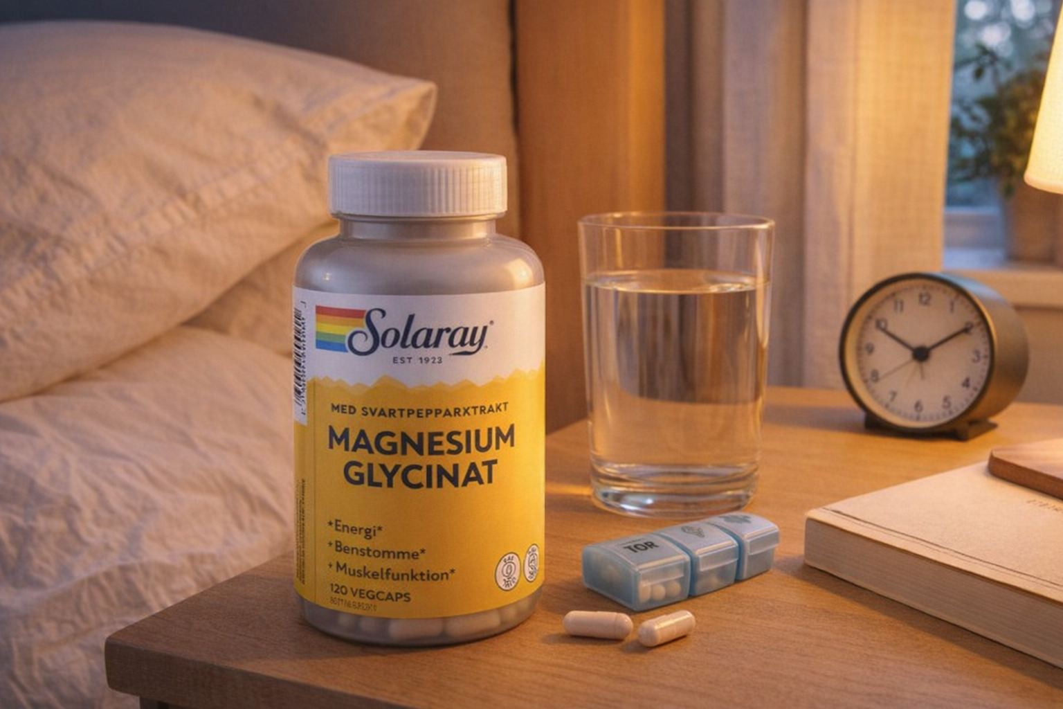 Solaray Magnesium Glycinat, 120 kapslar