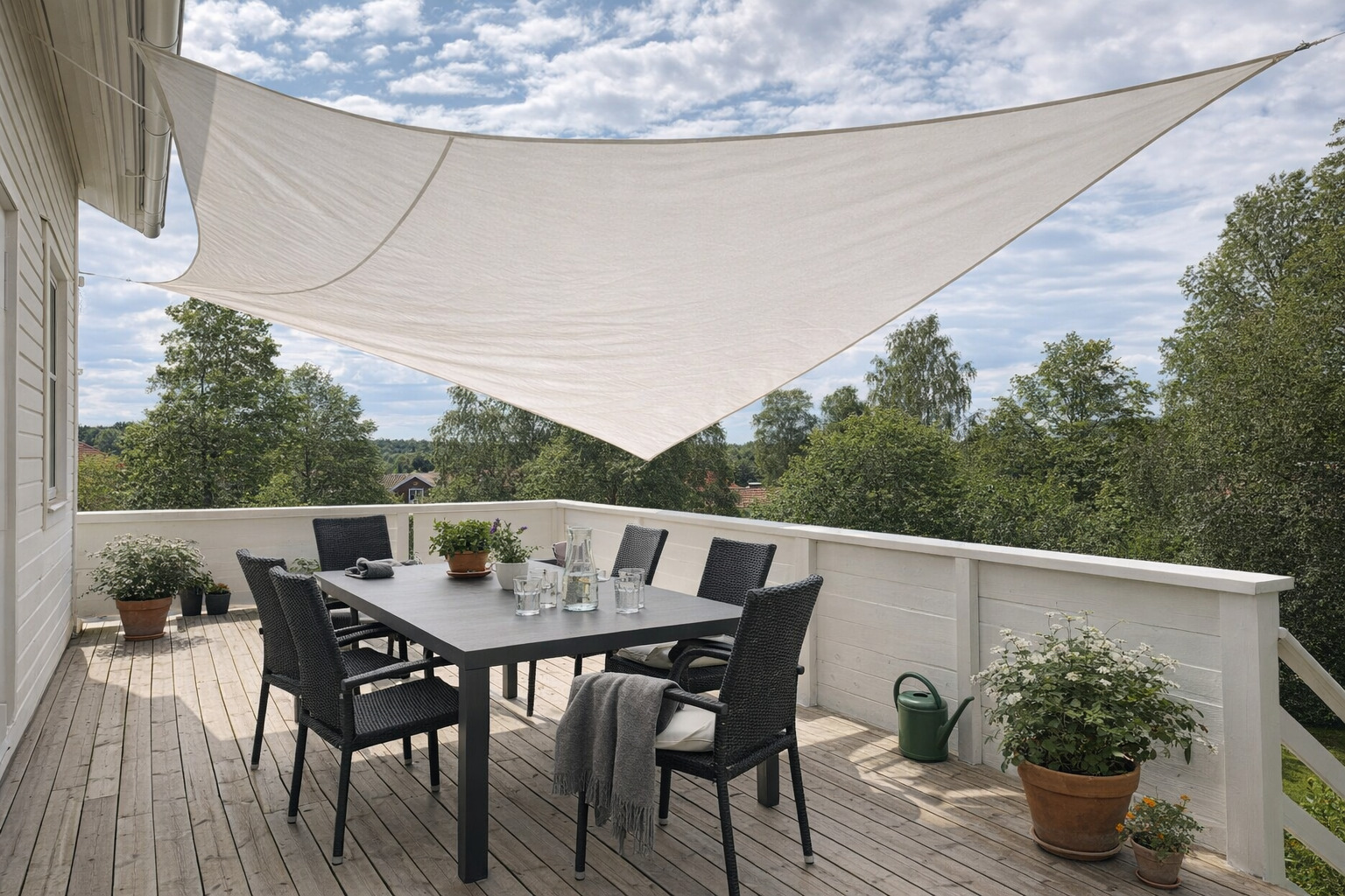 vidaXL Solsegel 160 g/m² vit 3 x 3 m HDPE