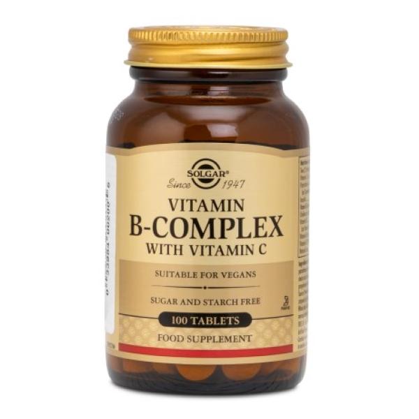 Solgar Vitamin B-Complex med C-vitamin 100 tabletter