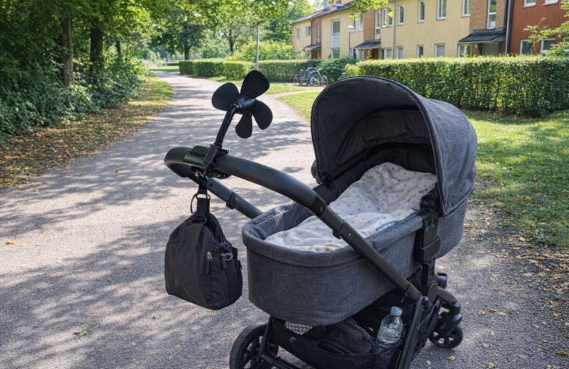 Fresh Kid Barnvagnsfläkt Svart